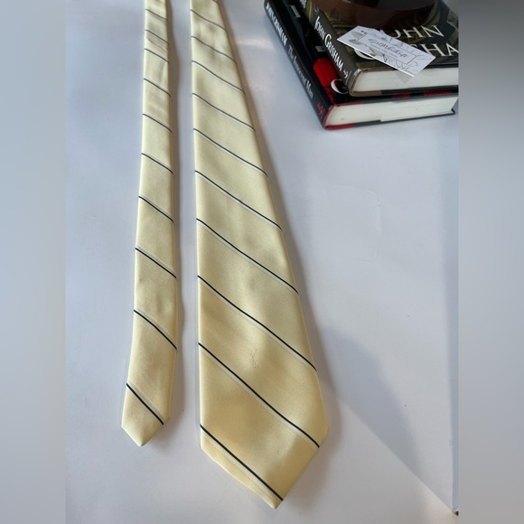 YVES SAINT LAURENT YSL 100% Silk Striped w YSL Embroidered Logo Pastel Necktie - Picture 2 of 9